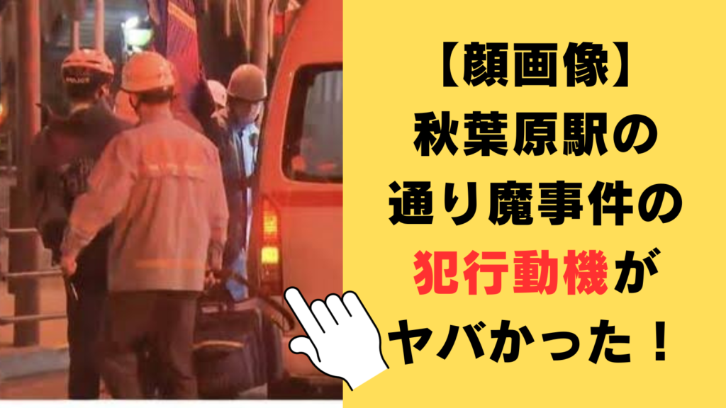 【顔画像】秋葉原駅の通り魔事件の犯人は20代女性！犯行動機がヤバかった！