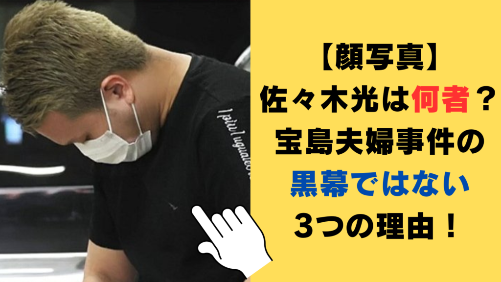 【顔写真】佐々木光は何者？宝島夫婦事件の黒幕ではないと言われている3つの理由が衝撃的！